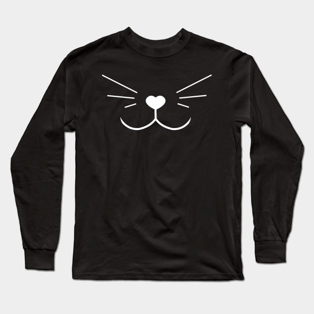 Kitty Face Long Sleeve T-Shirt by Wyrielle